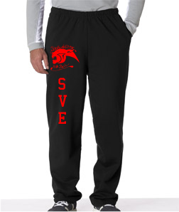 SVE Black Sweatpants with Red Design